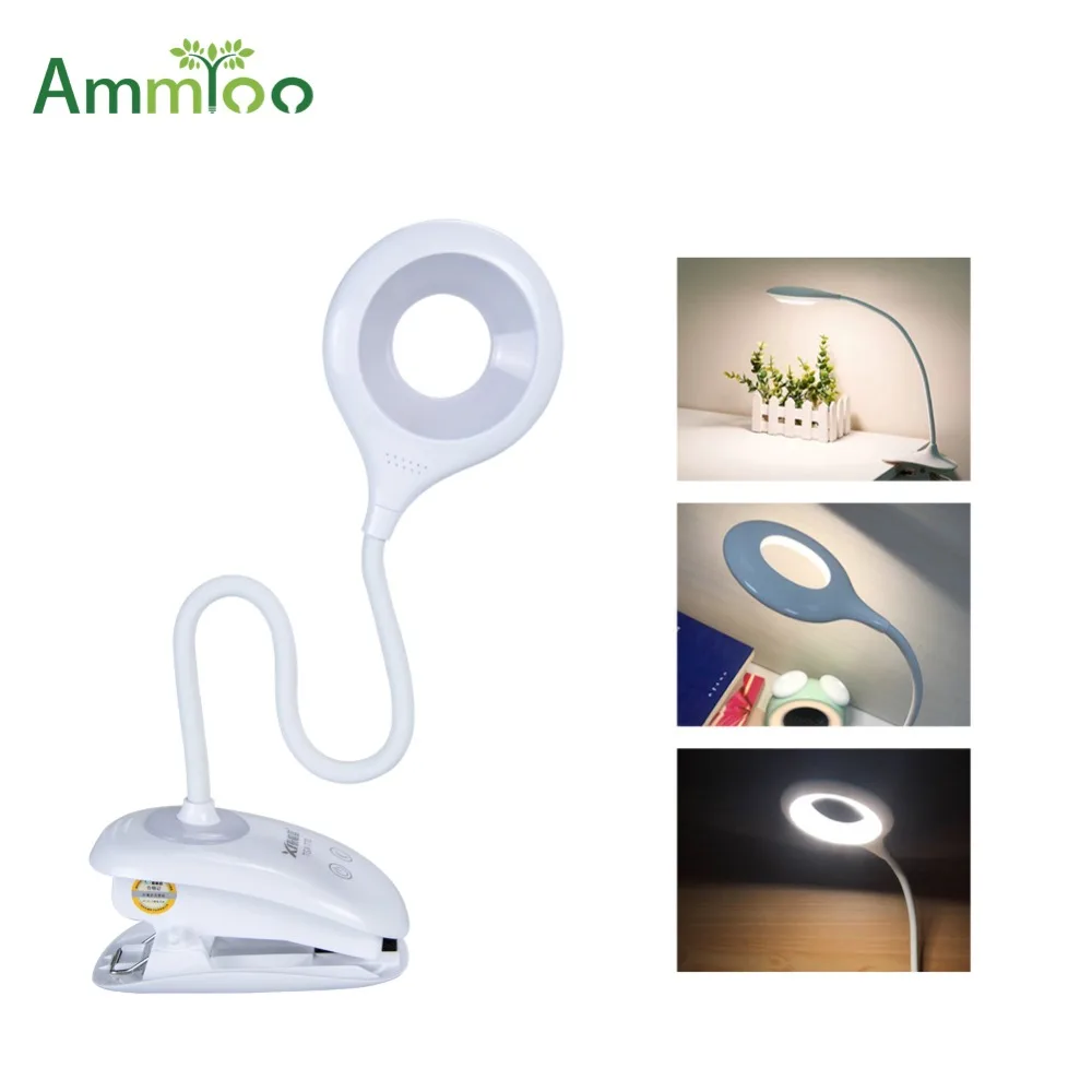 

AmmToo Book Led Lamp Flexible Lampara Led Reading Light USB Rechargeable Clip Bed Desk Table Touch Book Led Night Light 4 modes