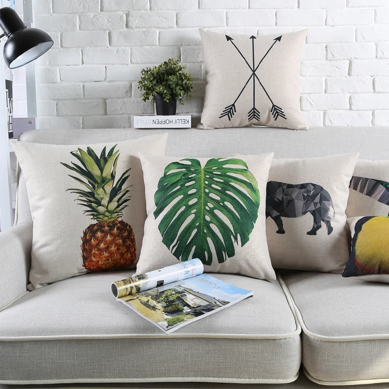 

Cute Pineapple Pillows Case Green Leaf Geometric decorative Cushion Cover Home Decor Couch Chair Seat Cushions for Sofa 45x45cm