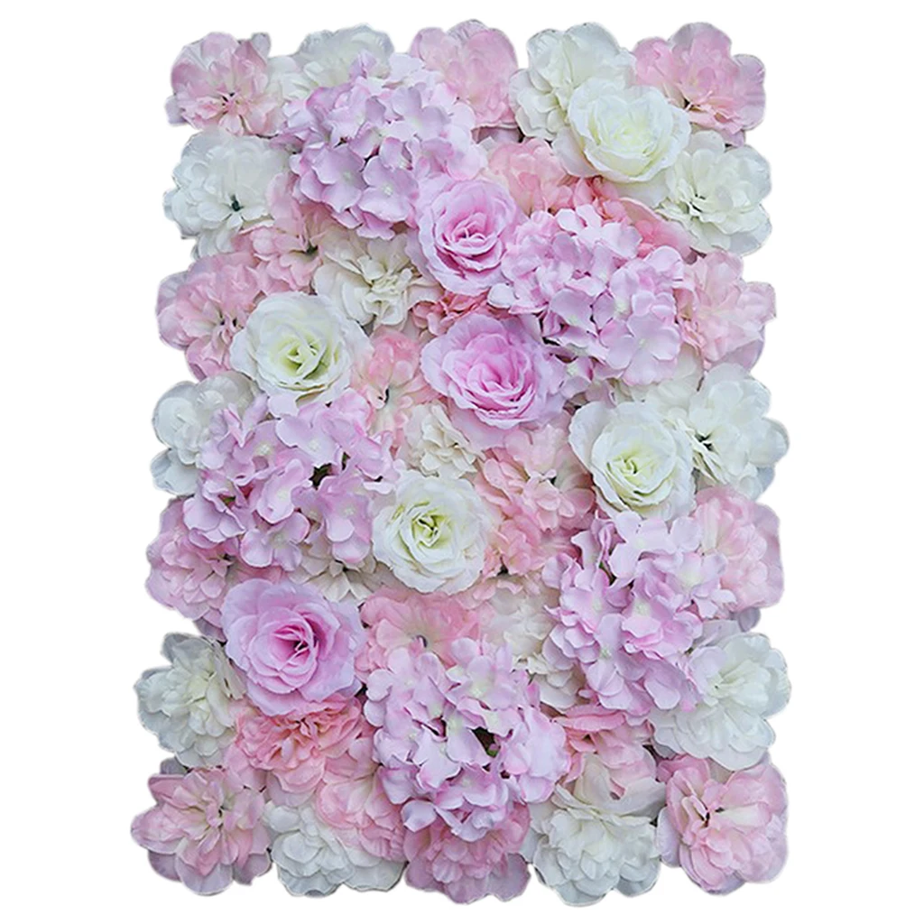 Artificial Rose Flower Wall Panels- Hanging Ornaments for Wedding Venue, Party Backdrops DIY Art Decorations, 16×24inch