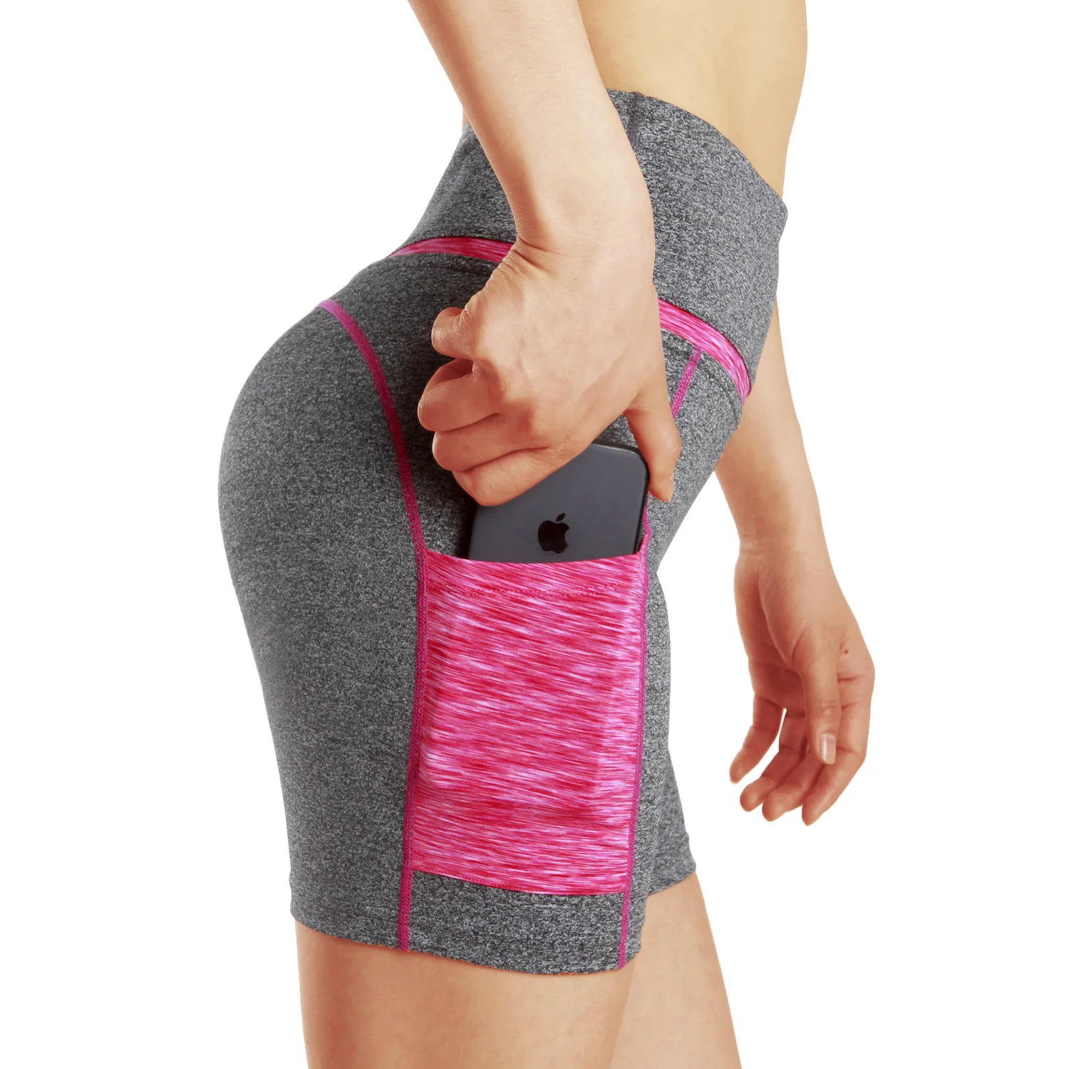 

Tight yoga shorts 4 Styles Side Big Packet Women High Waist Shorts Fashion Patchwork Push Up Fitness Shorts Sporting Clothing