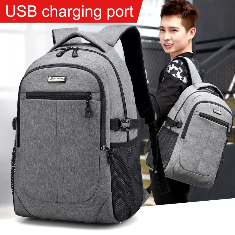 

Anti Theft Backpack School Bags USB Charging 15 inch Laptop Backpack Large Capacity Travel Backpacks for Teenagers Male Mochila