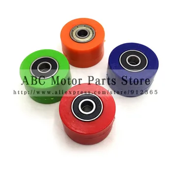 

8mm 10mm Drive Chain Pulley Roller Slider Tensioner Wheel Guide For Pit Dirt Street Bike Motorcycle Atv CRF M8 M10 Orange Red
