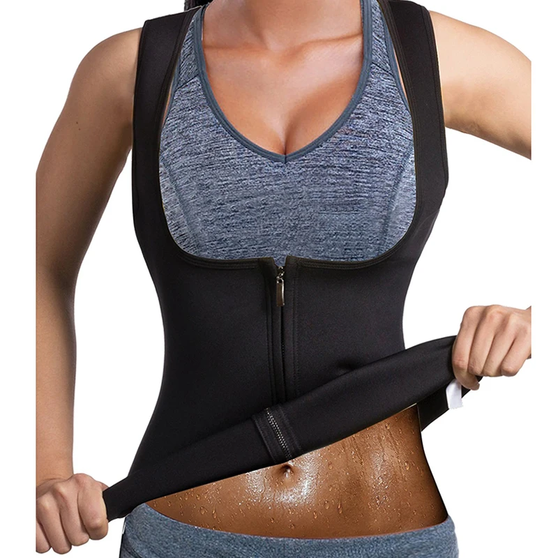 EXTREME Black Shapewear slimming thermo cami hot slim belt Neoprene body shaper Vest Sweat Sauna