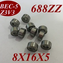 5 шт. низкий уровень шума 688 ZZ 688ZZ 688Z 688-ZZ 8X16X5 мм радиальный шарикоподшипник микро миниатюрный небольшой подшипник двигателя