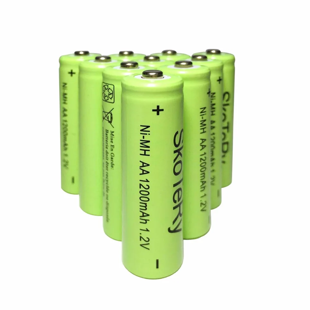 10 шт. AA перезаряжаемая батарея AA NiMH 1,2 V 1200mAh Ni-MH 2A предварительно заряженные аккумуляторные батареи для камеры