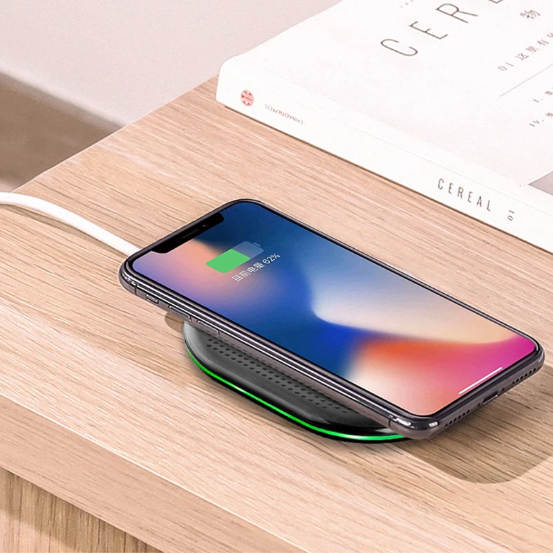 Беспроводное зарядное устройство Qi для iPhone X/XS Max 8 Plus, usb зарядное устройство, портативная зарядка для samsung S8 S9, беспроводное зарядное устройство