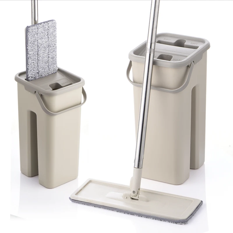 Ceny Mop z mikrofibry i wiadro System z rąk nadający się do prania płaskie mop z mikrofibry klocki dla domu łazienka kuchnia do czyszczenia podłóg