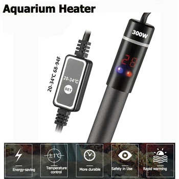 

Titanium Aquarium Heater 300W Digital LED Display IP Fully Submersible CE Water Temperature Controller Aquarium Accessories