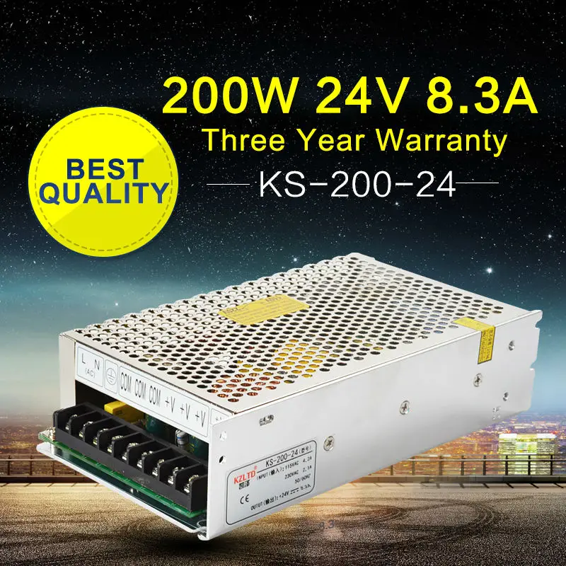 

24V 200W LED Transformer Adapter 110V / 220V AC to 24V DC Regulated Power Supply for LED Light Monitor 3D Printers CCTV Camera