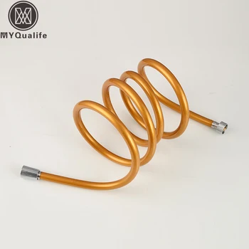 

Golden 150cm PVC Flexible Plumbing Hoses Bathroom Shower Set Accessories Hand Hold Flexible Shower Hose Explosion-proof Pipe
