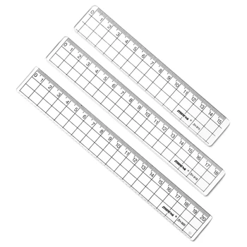 

2 PCs Transparent Square Ruler Stationery 15/18/20cm Simple Acrylic Ruler for Math Learn Drawing School Student Supplies