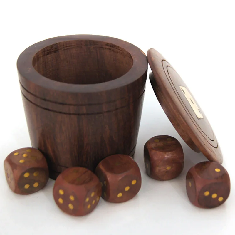 

2018 New High-end Dice Cup Digital Dice Solid Wood Rosewood Mule Barrel Wooden Box Sieve Set