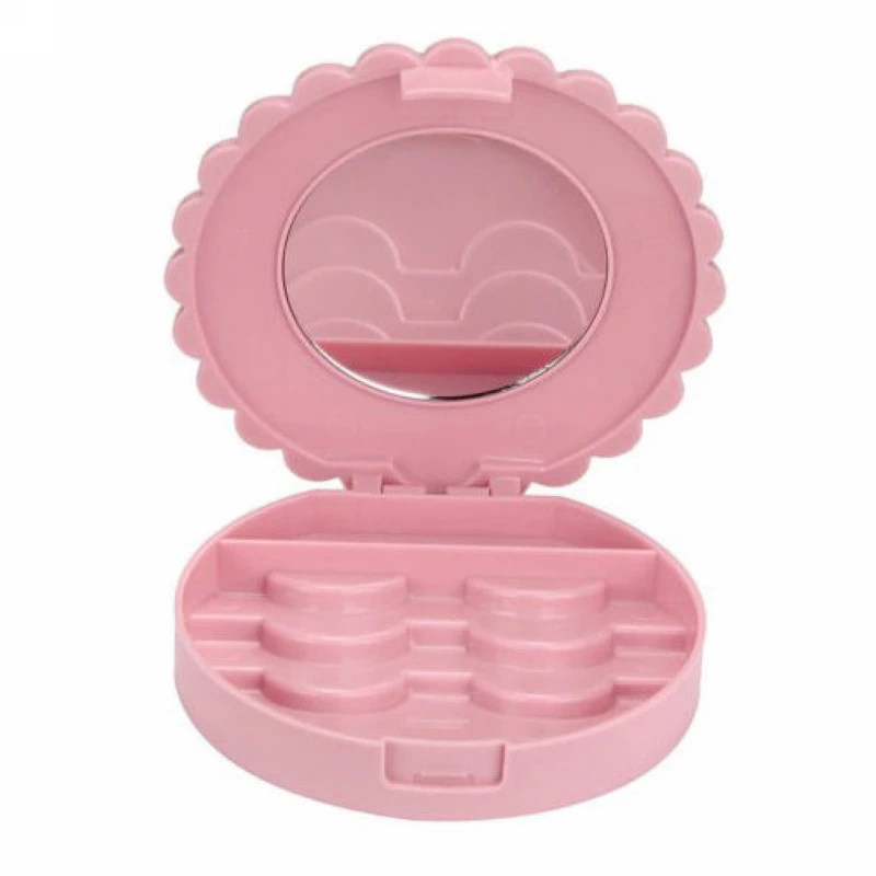 1pc Plastic Empty Fake Lashes Eyelashes Care Storage Case Box Container With Mirror For Makeup Accessories