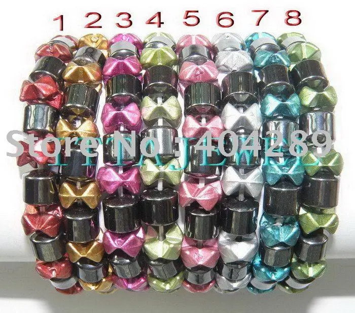 

Wholesale 24pcs Women Healthful Magnetic Hematite Strand Bead Bracelet