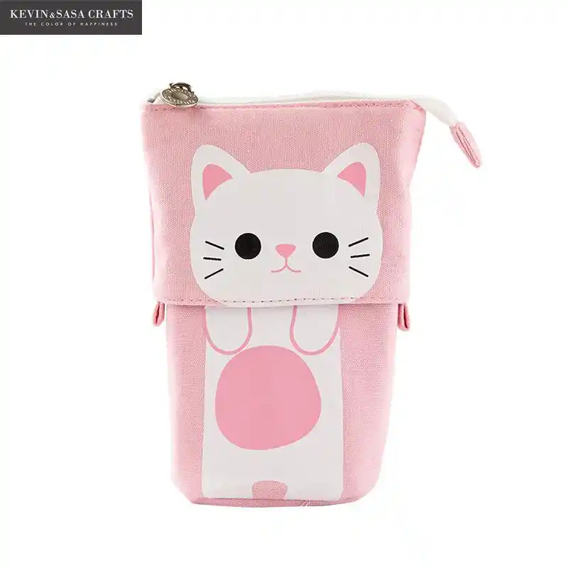 Flexible Cat Pencil Case Fabric Cute Box Bags Gift School Stationery Supplies