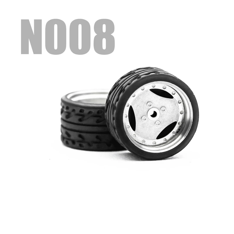 Автомобильные колеса, модифицированные автомобильные Литые Автомобильные колеса для 1/64 автомобилей, подходящие для некоторых автомобилей Tomica, 4 колеса, один комплект - Цвет: N008