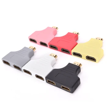 

JETTING top quality ! multiple Colour 1080P HDMI Port Male to 2 Female 1 In 2 Out Splitter Adapter Converter