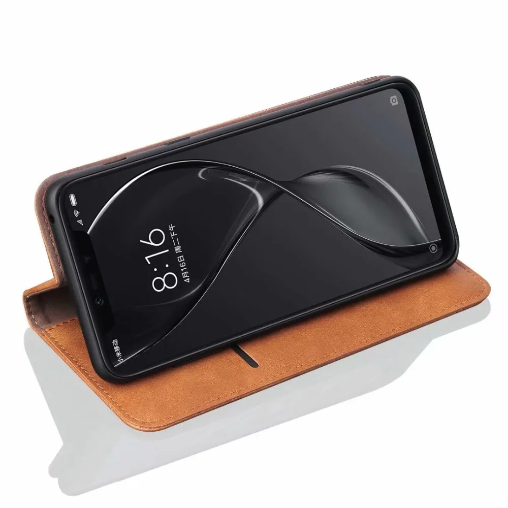 Чехол Rezzol для Xiaomi mi 8 lite роскошный кожаный Ретро бумажник с подставкой откидной mi8