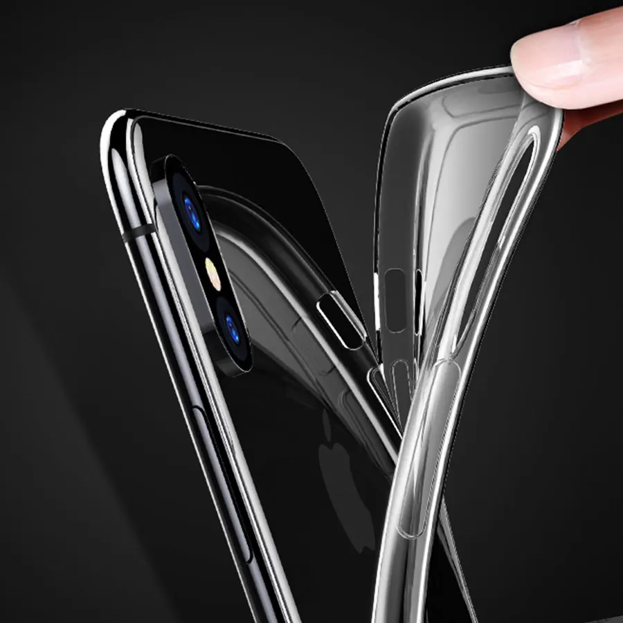 Soft TPU Case For iPhone XR X XS Max Transparent P...