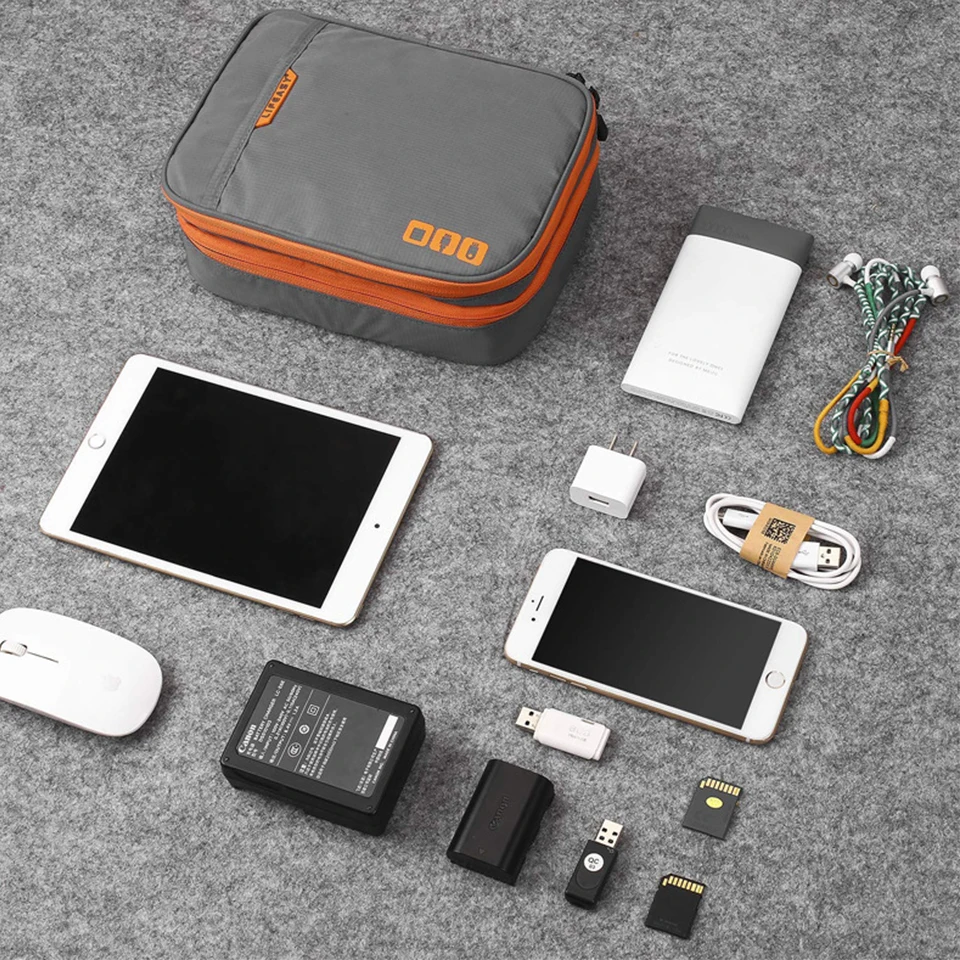 Double Layer Electronic Accessories Thicken Cable Organizer Bag Portable Case for Hard Drives Cable - 32989440543