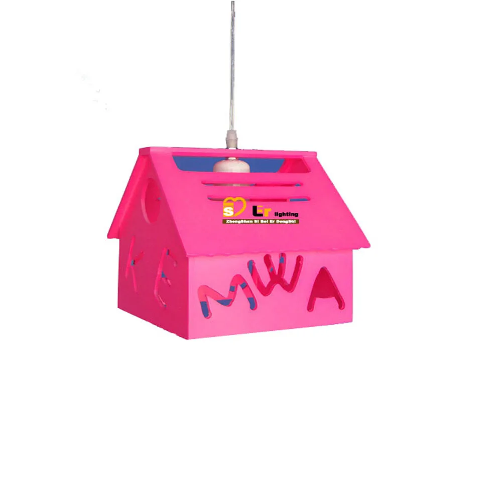 

Kids Room Bedroom Led pendant lamp on The Ceiling LED Modern Simple Light Country Style Lighting Pink Small House pendant light