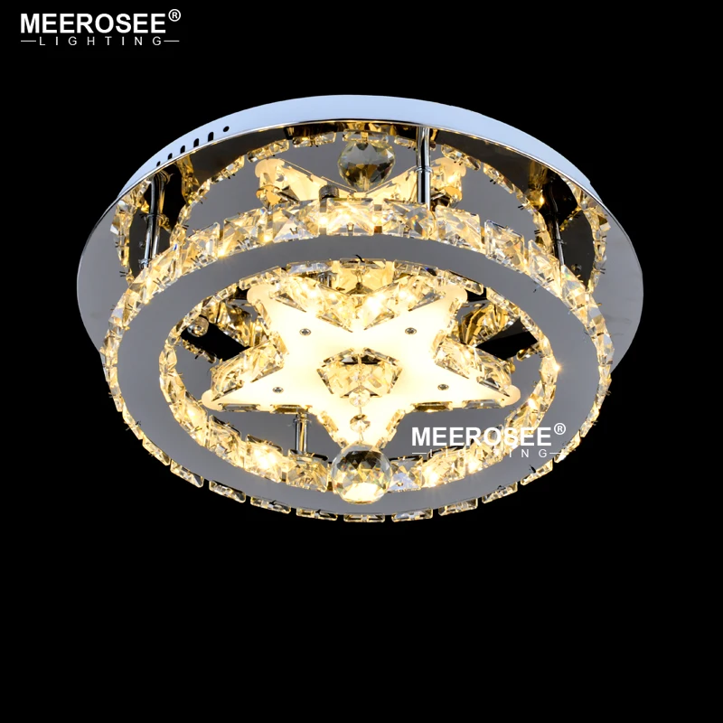 

2017 New LED Crystal Ceiling Light Diamond Lamp Cristal Lustred de teto Flush Mounted Lamp Round Star Lighting for Bedroom