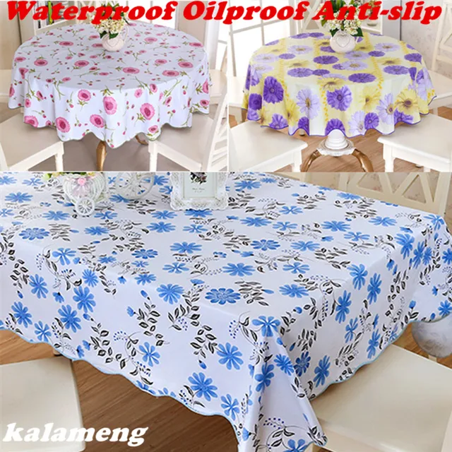 Wipe Clean Round Pvc Vinyl Tablecloth Dining Kitchen Table Cover Wipe Clean Round Pvc Vinyl Tablecloth Dining Kitchen Table Cover Protector Oilcloth Fabric Cr