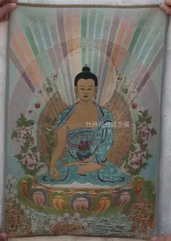 

Chinese Antique collection the Thangka embroidery Shakya Muni diagram /1