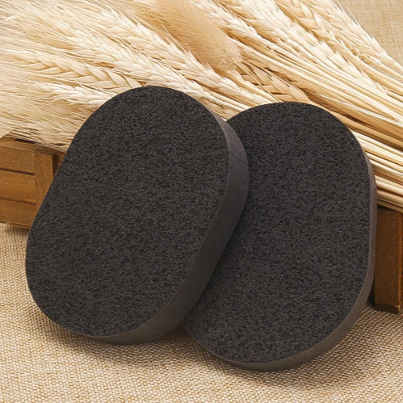 3 шт./лот, Мягкая натуральная черная бамбуковая губка для мытья лица, косметическая губка, угольно-черная губка