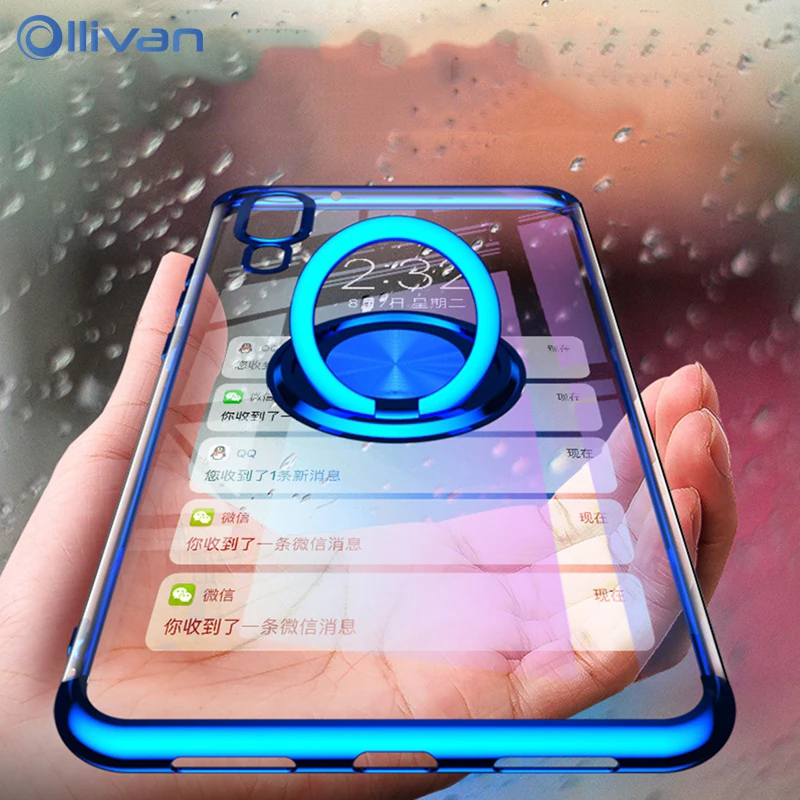 

Clear Plating Ring Holder Phone Case For Samsung Galaxy A50 A30 A40 A70 A10 M10 M20 M30 Car Magnetic Cases For Samsung A50 A 50