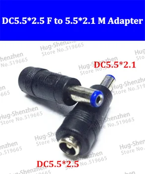 

High quality DC5.5*2.5 female to DC5.5*2.1 male notebook/laptop power connector adapter for Computer repair----10pcs/lot
