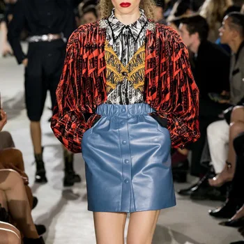 

2019 New Fashion Genuine Sheep Leather Skirt E47