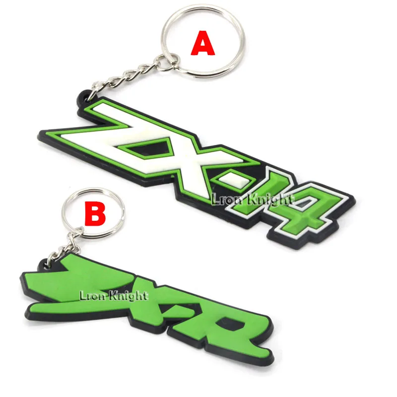 

For KAWASAKI ZX-14 ZX14 ZX-R ZX-6R ZX6R ZX-10R ZX9R ZX-9R Motorcycle Accessories Cool Rubber Keychain Key Ring Key chain keyring