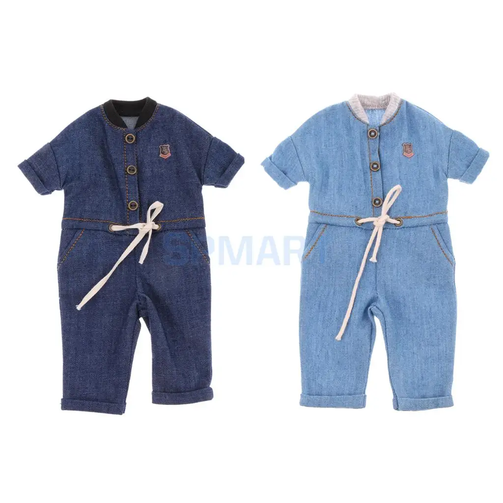 

Pack of 2pcs 1/6 BJD Romper Jumpsuit Denim Clothes for Dollfie YOSD SD LUTS Doll Accessories