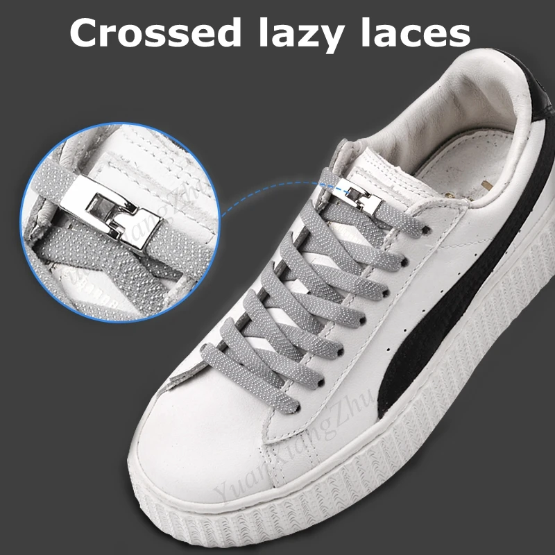 1 Second Quick No Tie Shoe laces New Elastic Cross buckle ShoeLaces Kids Adult Unisex Sneakers Shoelace Lazy Laces Strings