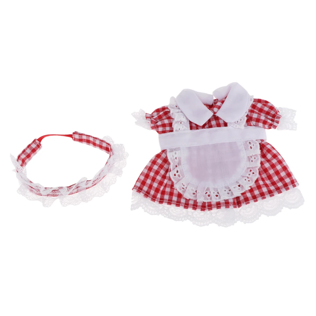 3 Pieces Cute Clothing Loungewear Lace Dress Skirt Headwear Sockings Set For 25cm Mellchan Doll Outfits Clothes Accessories