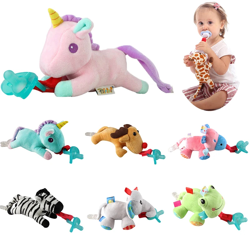 

24 animal selection Baby Boy Girl Dummy Pacifier Chain Clip Plush Animal Toys Soother Nipples Holder (not include Pacifier)