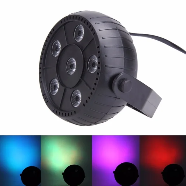 

6LED RGB 9W Mini Portable Stage Par Light 3-in-1 Stage Lighting Super Bright for Wedding DJ Party Show EU US Plug