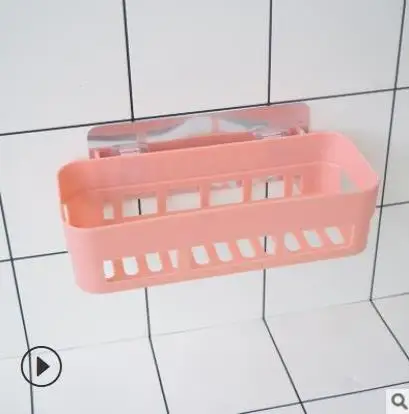 Кухонный стеллаж для хранения пластмассовый Многофункциональный сильная вешалка на клейкой основе полки для ванной комнаты Органайзер - Цвет: A
