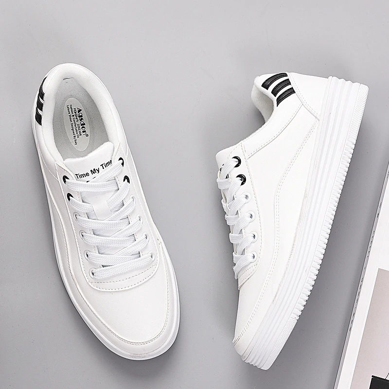 Agsdon Branded Sneakers Striped White Flat Shoes Woman Female Sneakers ...