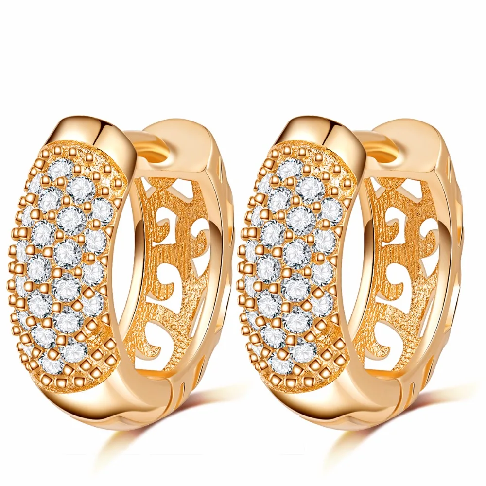 Buy Free shipping luxury stud earring gold color