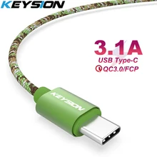 KEYSION usb type-C кабель для samsung S10 S9 S8 Быстрая зарядка мобильного телефона зарядный провод USB C кабель для Xiaomi Mi 9T redmi k20 Pro