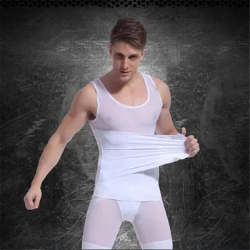 Men's Body Shapers Vest,Strong Compression Underwear,Body Shaper Chest Tummy Bodybuilding Posture Corrector Shapewear Vest.