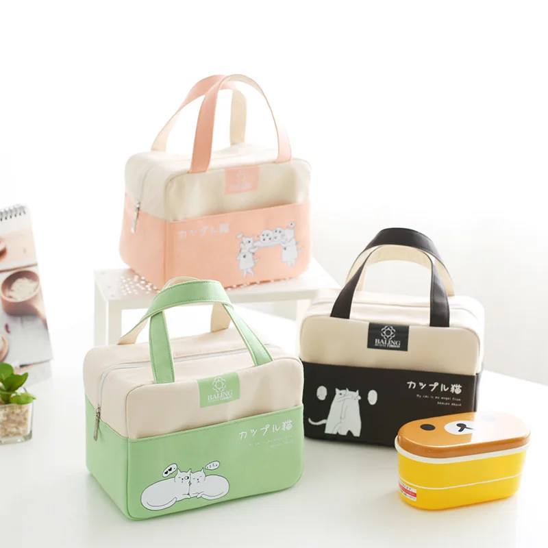 Canvas font b Lunch b font font b Bags b font Handbag Women Kid Picnic Bento