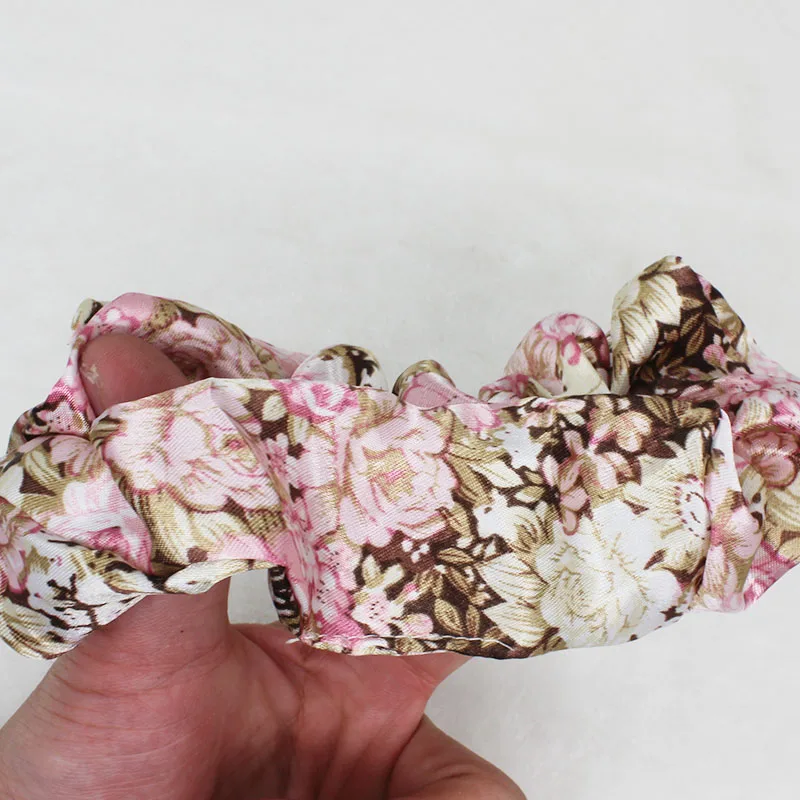 Altobefun цветочный Для женщин Scrunchies модная одежда для девочек атласные Эластичные аксессуары для волос резинка для волос с леди Hairties с головными повязками BF001