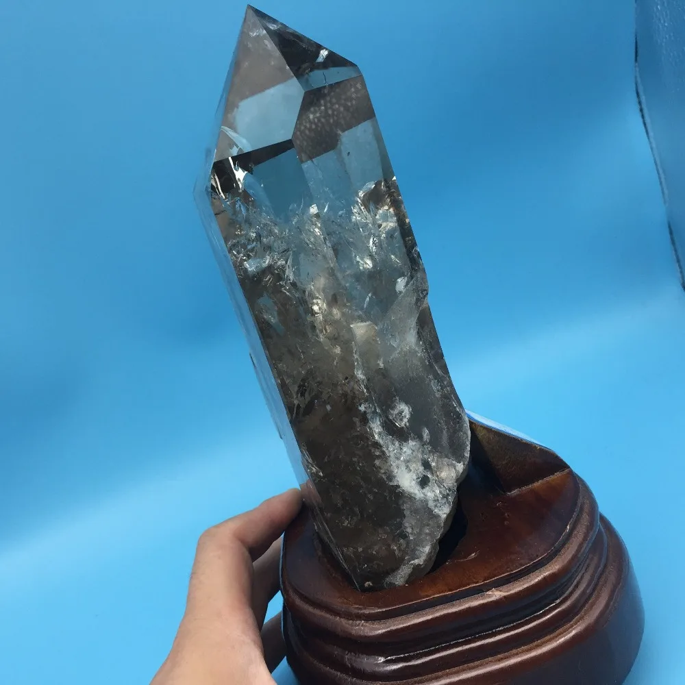 

1.9kg Natural Quartz Crystal Stone and Polished Healing Single Point Brown Minerals Wand Vintage Home Decor Christmas Ornaments