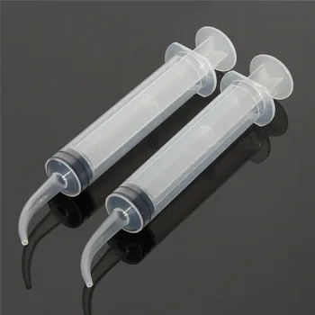 

10pcs Disposable Dental Irrigation Syringes With Curved Tip Clear 12ml Injector Welding Flux Dental Flow Acid Reagent Syringe