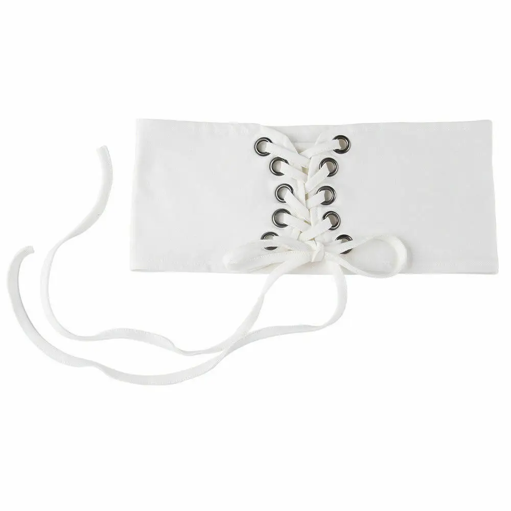 Женский винтажный Регулируемый корсет с заклепками на шнуровке эластичный ремень для широкой талии эластичный корсетный пояс