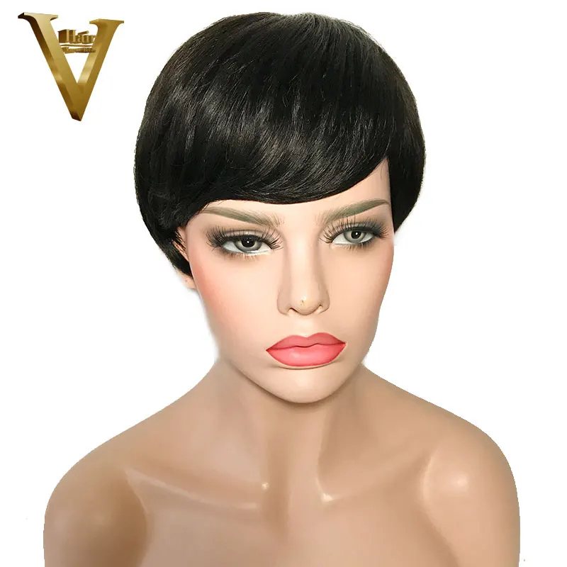 

Short Human Hair Wigs For Women Straight 4-6inch Natural Color Brazilan Remy Hair Lace Wigs Natural Looking