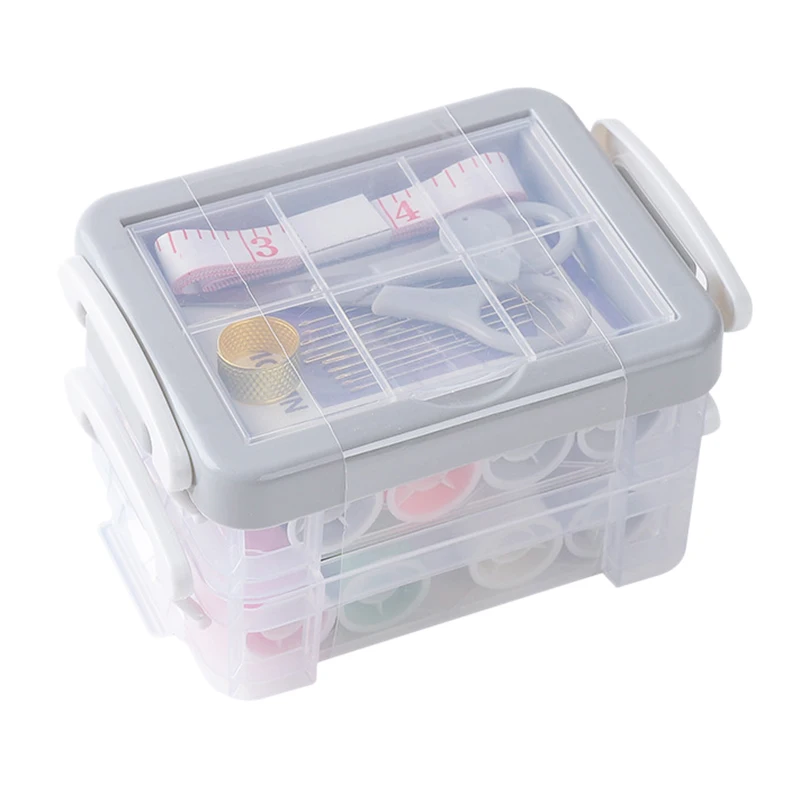 

Sewing Kits Diy Multi-Function Sewing Box Set For Hand Quilting Stitching Embroidery Thread Sewing Accessories Gray